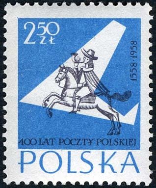 (1958-001) Марка Польша &quot;Всадник&quot; , III O