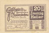 (№1920) Банкнота Австрия 1920 год "20 Heller"