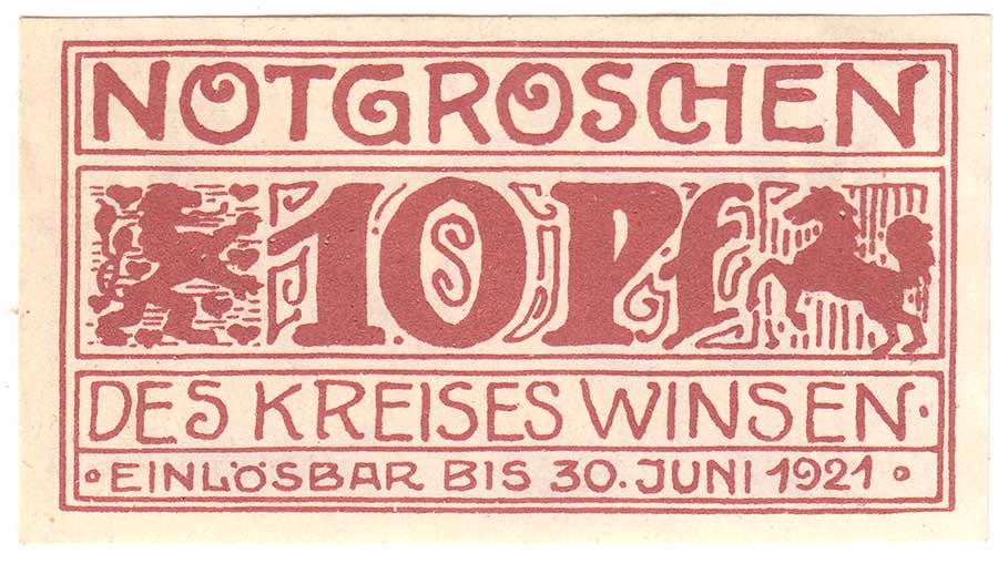 () Банкнота Германия (Веймар) 1921 год 0,1  &quot;&quot;   VF
