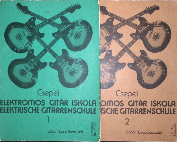 Книга &quot;Самоучитель игры на электрогитаре на венгерском яз. 2 книги&quot; 1976 , Будапешт Твёрдая обл. 87 
