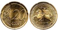 (2015) Монета Литва 2015 год 20 евроцентов   Латунь  UNC