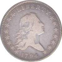 (1795) Монета США 1795 год 50 центов   Серебро Ag 892  VF
