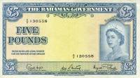 (№P-16d) Банкнота Багамские острова 1953 год 5 Pounds "Багамский фунт"