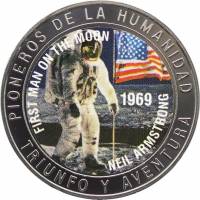 (1998) Монета Западная Сахара 1998 год 1000 песет "Нил Армстронг - первый человек на Луне"  Цветная 