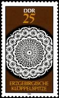 (1988-091) Марка Германия (ГДР) "Кружева 2"    Кружева Эржебирге II Θ