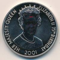 () Монета Тристан да Кунья 2001 год 50 пенсов ""   PROOF