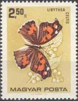 (1966-008) Марка Венгрия "Носатка листовидная"    Бабочки III Θ