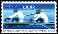 (1972-029) Марка Германия (ГДР) "Гребля "    Летние ОИ 1972, Мюнхен III Θ