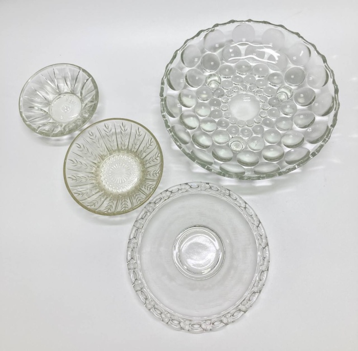 Фруктовница + конфетница + 2 креманки, стекло