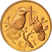 (1974) Монета Британские Виргинские острова 1974 год 1 цент "Птицы"   PROOF