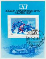 1988-008  Блок СССР Хоккей  XV зимние Олимпийские игры Калгари III Θ