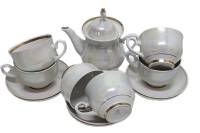 Чайный сервиз, 13 предметов, фарфор, МФЗ, СССР (сост. на фото)