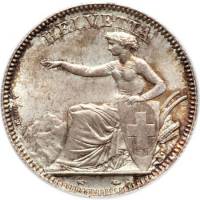 (№1850km10) Монета Швейцария 1850 год 2 Francs
