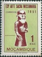 (№1953-415) Марка Мозамбик 1953 год "Скульпт из Missionar", Гашеная