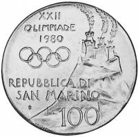 () Монета Сан-Марино 1980 год 100  ""   Никель  UNC