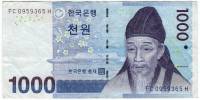 (2007) Банкнота Южная Корея 2007 год 1 000 вон "Ли Хван"   VF