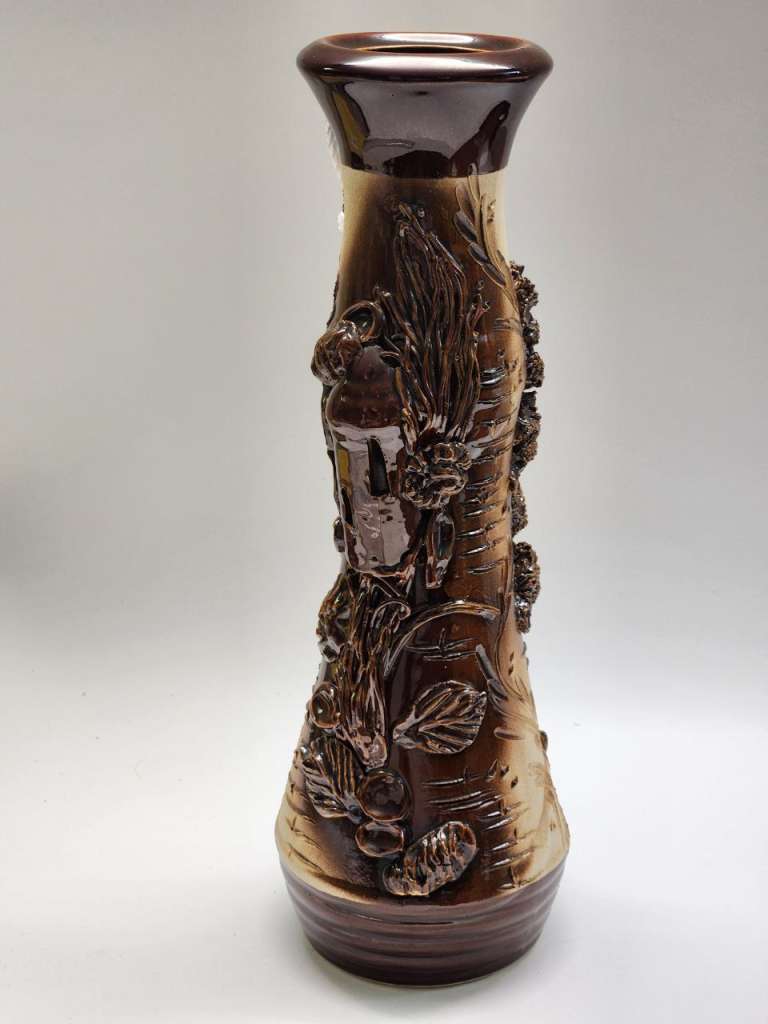 Ваза высокая 40 см керамика с объемным декором