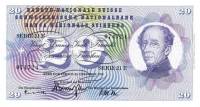 (№1959P-46g.3) Банкнота Швейцария 1959 год "20 Franken/Francs/Franchi" (Подписи: Brenno Galli  Iklé 