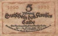 (№1920) Банкнота Германия 1920 год "5 Pfennig"