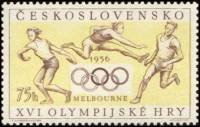 (1956-020) Марка Чехословакия "Легкая атлетика"    9 чемпионат мира по велогонкам. 5 женский чемпион