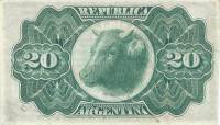 (№1891P-211a) Банкнота Аргентина 1891 год "20 Centavos"