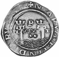 (№1568km8.1MB (MB8.1)) Монета Перу 1568 год 2 Reales