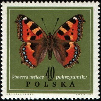 (1967-059) Марка Польша &quot;Крапивница&quot; , III Θ