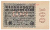 (1923) Банкнота Германия 1923 год 100 000 000 марок "Вод знак Узор сбоку" 5-й выпуск  XF