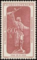 (1959-035) Марка Чехословакия "Словацкий воин"    15-летие Словацкого национального восстания, 40-ле