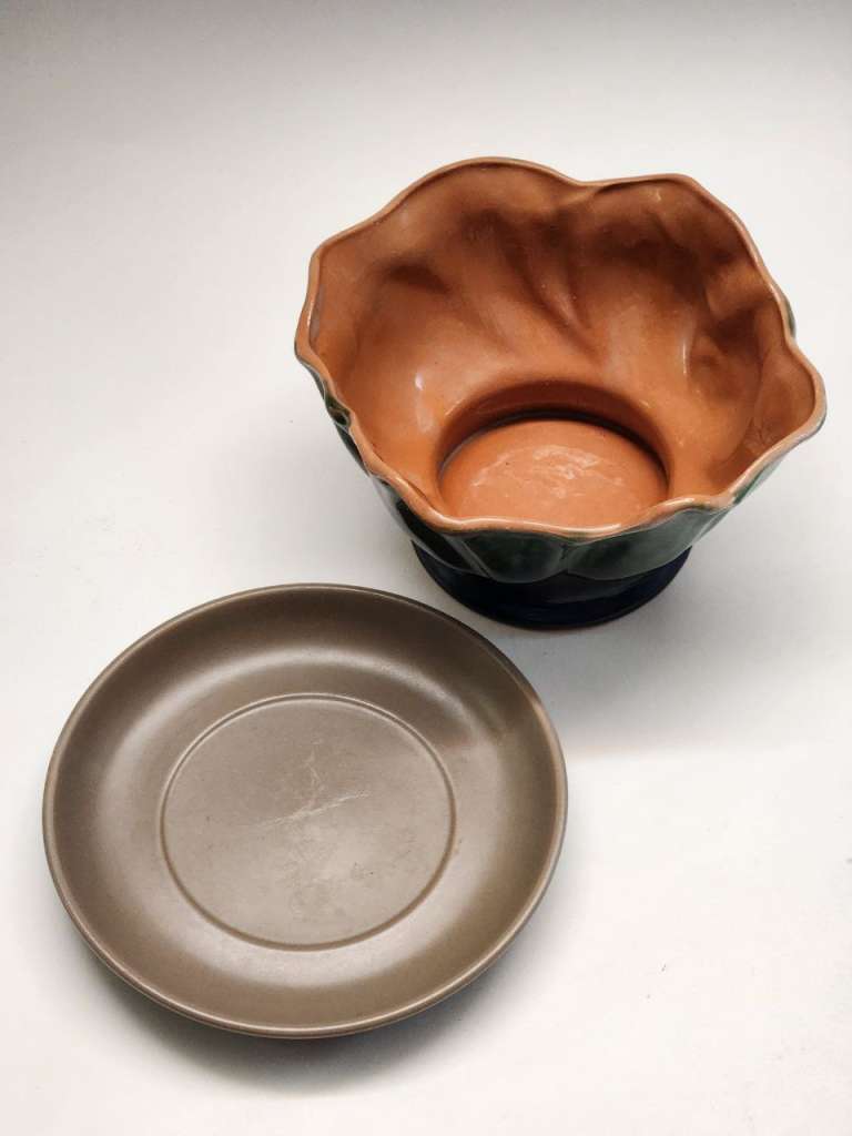 Ваза конфетница керамика ЗХИ Кунгур и блюдце