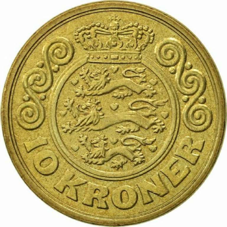 (1992) Монета Дания 1992 год 10 крон &quot;Маргарет II&quot;  Латунь  XF
