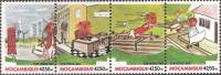 (№1990-1221) Лист марок Мозамбик 1990 год "Комиксы", Гашеный