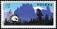 (1975-021) Марка Польша "Судетские горы"    100-летие Организации горных гидов: туризм в Польше III 