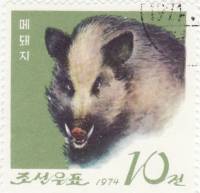 (1974-038) Марка Северная Корея "Кабан"   Зоопарк Пхеньяна III O