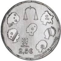 (2015) Монета Португалия 2015 год 2,5 евро "Служба омбудсменов. 40 лет"  Медь-Никель  UNC