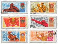 1968-061-66  Серия Набор марок (6 шт) СССР  ВЛКСМ 50 лет II Θ