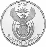 (№2006km319) Монета Южная Африка 2006 год 50 Cents (Два чепрачный шакалы дерутся за тушку)