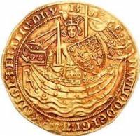 (№1354) Монета Великобритания 1354 год 1 Noble (Эдуард III)