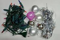 Ёлочная гирлянда рабочая + набор шаров 6 шт. (новые)
