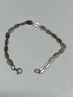 Браслет с плоскими звеньями, серебро 925пр