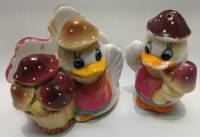 Керамический набор "Утята", подставка под салфетки и солонка (состояние на фото)