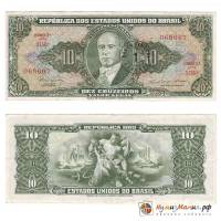 (,) Банкнота Бразилия 1966 год 10 крузейро "Жетулиу Варгас"   VF