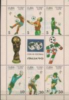 (1990-009a) Блок марок  Куба "Кубок"    ЧМ по футболу 1990 Италия III Θ