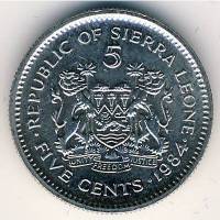 (№1980km33) Монета Сьерра-Леоне 1980 год 5 Cents