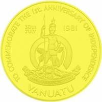 (№1981km2) Монета Вануату 1981 год 10,000 Vatu (1-й годовщины Независимости)