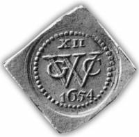 (№1654km9) Монета Бразилия 1654 год 12 Stuiver (Uniface выступает.)
