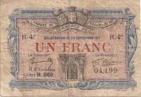 (№1917) Банкнота Франция 1917 год "1 Franc"