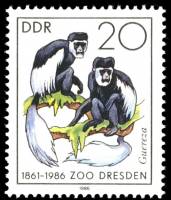 (1986-032) Марка Германия (ГДР) "Восточный колобус"    Зоопарк, Дрезден III O