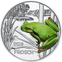 (007) Монета Австрия 2018 год 3 евро "Лягушка"  Цветная Медь-Никель  UNC