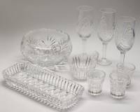 Бокалы Стопки Салатник Селедочница Икорница хрусталь СССР праздничная сервировка на 3 персоны 